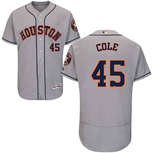 Astros #45 Gerrit Cole Grey Flexbase Authentic Collection Stitched MLB Jersey